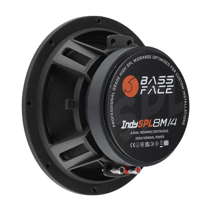 Bassface Indy SPL8M/4 8" 20cm 4Ohm 250w RMS Pro Audio/Car Midrange Speaker