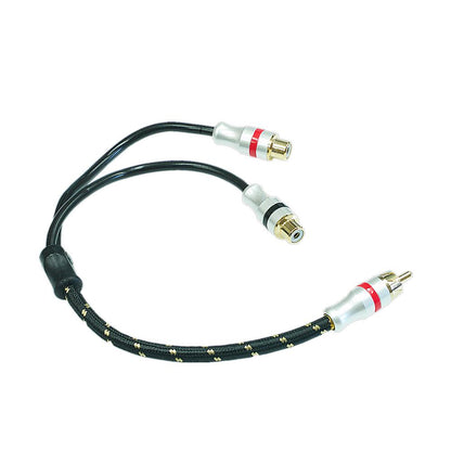 Bassface PRCAYM.2 Quad Core Pure OFC Twist Shielded RCA Audio Y Lead Splitter 1M 2F