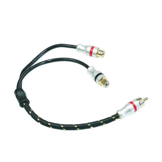 Bassface PRCAYM.2 Quad Core Pure OFC Twist Shielded RCA Audio Y Lead Splitter 1M 2F
