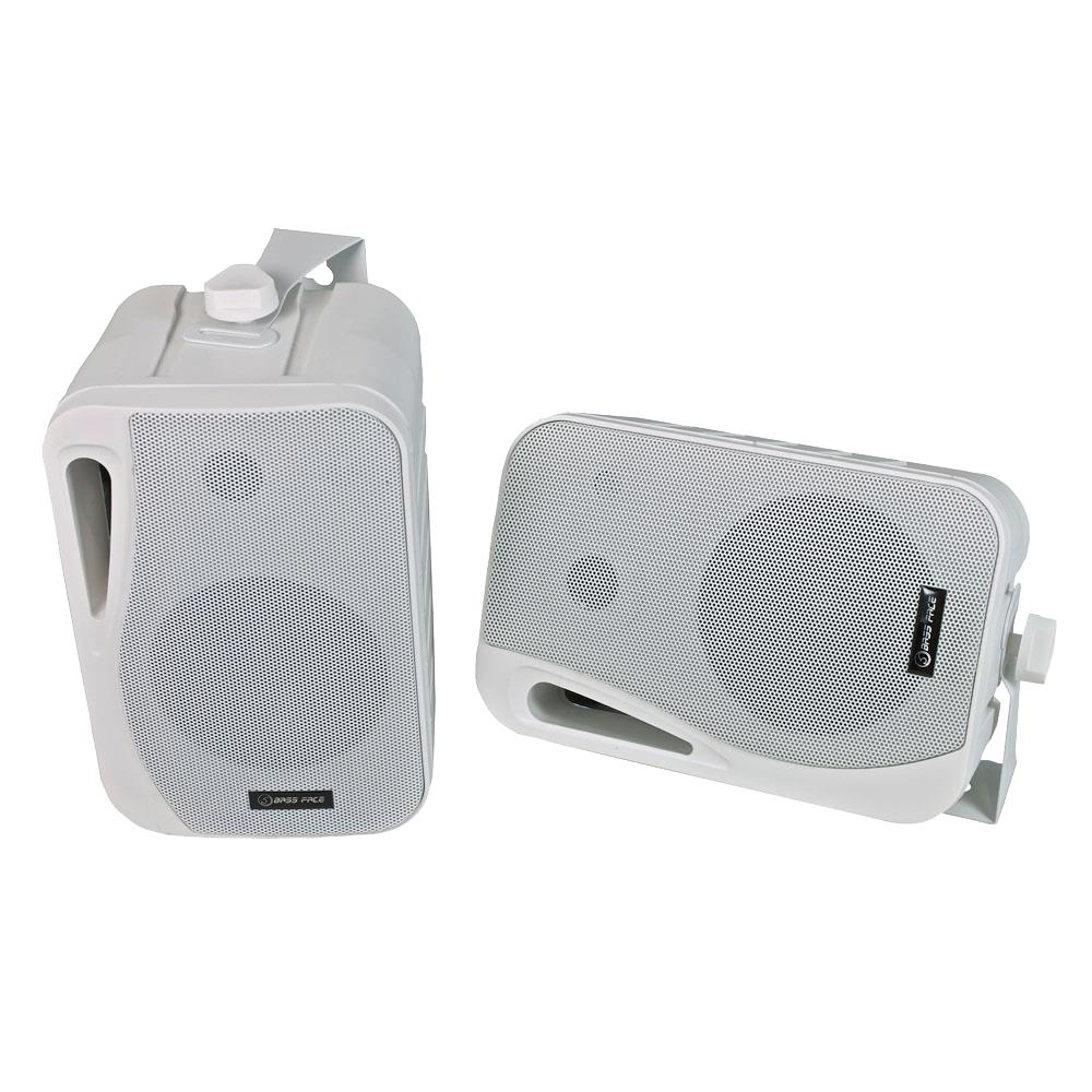 Bassface SPLBOX.2 4Ohm 2x100w RMS Waterproof Outdoor Mini Box Speakers (White) Pair