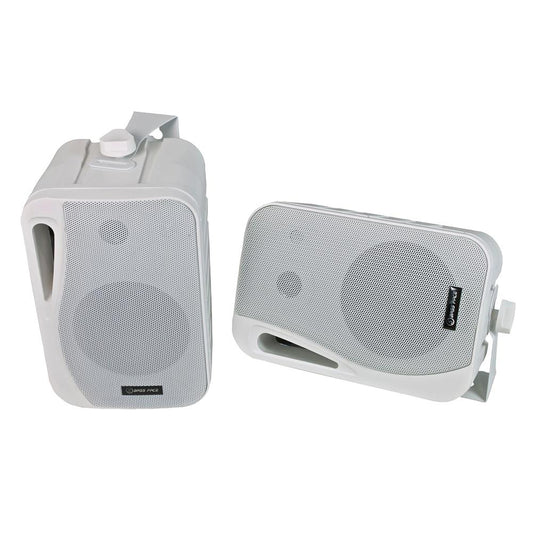 Bassface SPLBOX.2 4Ohm 2x100w RMS Waterproof Outdoor Mini Box Speakers (White) Pair