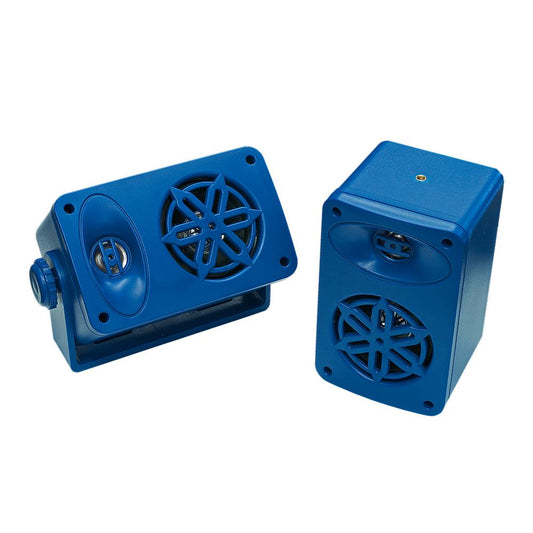Bassface SPLBOX.4BL 4Ohm 2x50w RMS Waterproof Outdoor Mini Box Speakers (Blue) Pair