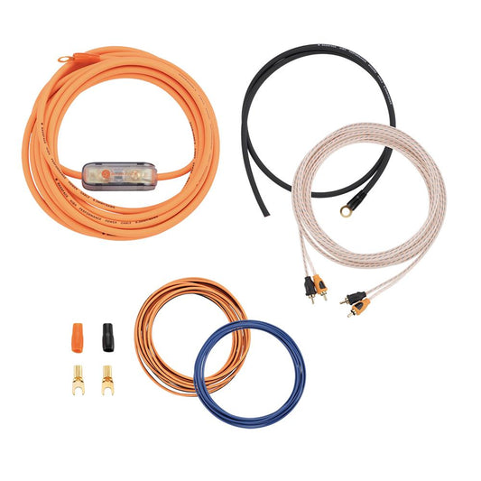Bassface VOLT/8 8AWG (8.3mm) 80A Mini-ANL Fused Prewired & Crimped 5m Super Flexible Amplifier Wiring Kit (30%OFC/469 Strand)