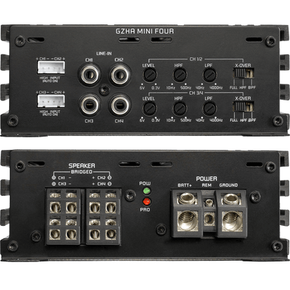 Ground Zero Hydrogen GZHA MINI FOUR - 640W Class D 4 Channel Car Speaker Amplifier