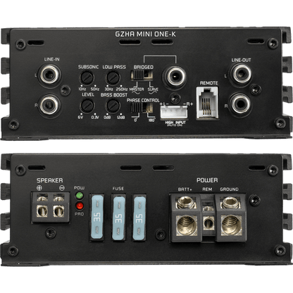Ground Zero Hydrogen GZHA MINI ONE K - 1200W Class D Mono Channel Car Subwoofer Amplifier