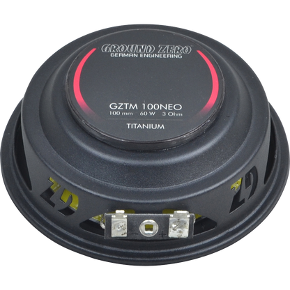 Ground Zero Titanium GZTM 100NEO 4" 100W Midrange Coaxial Speaker System