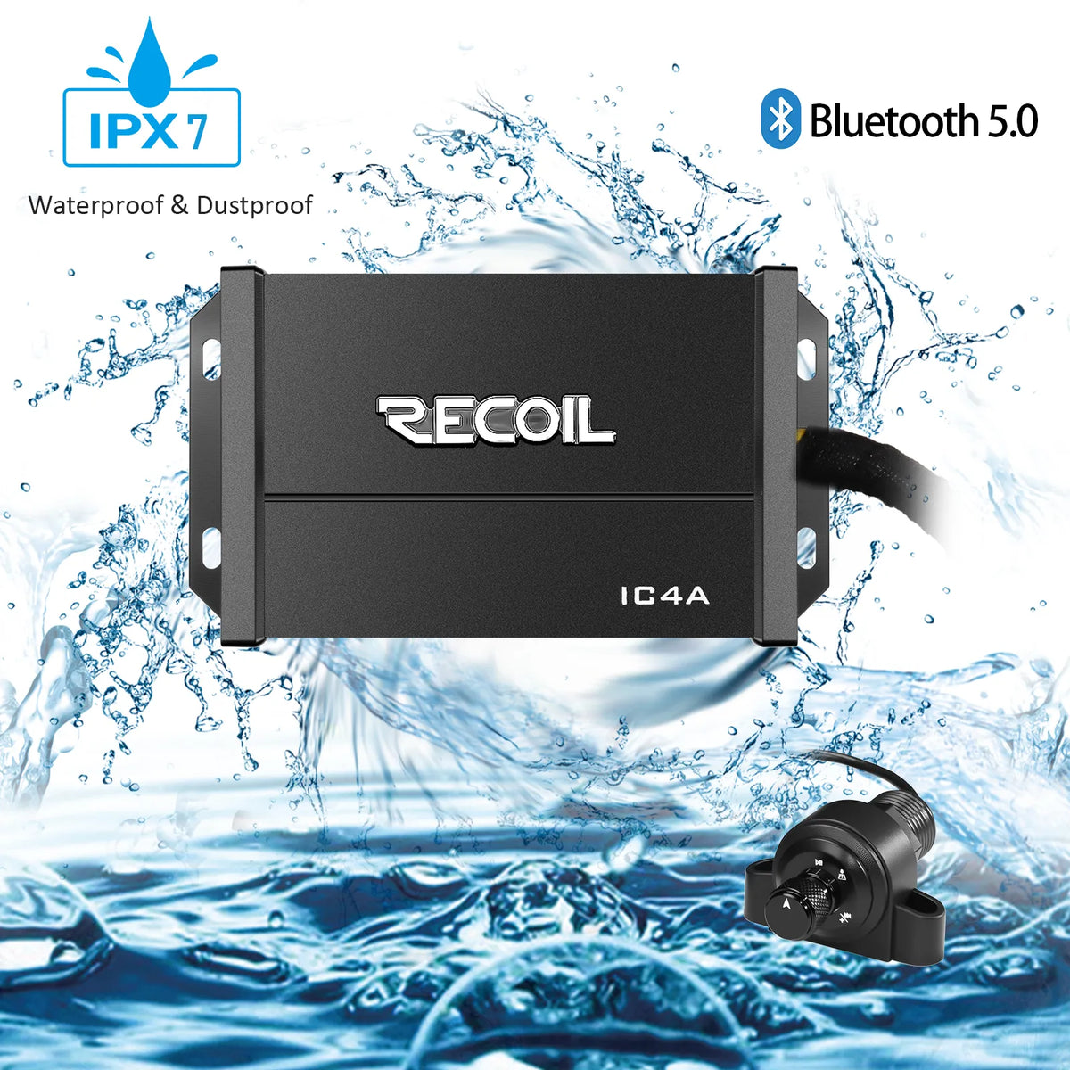 Recoil IC4A Micro Full Range 4 Channel Bluetooth Amplifier
