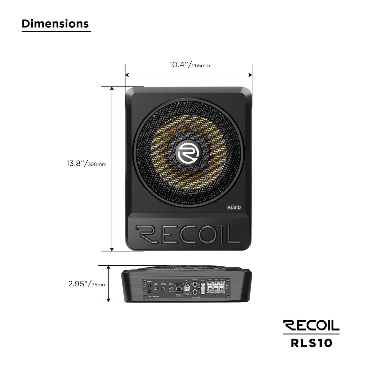 Recoil RLS10 10" Low Profile Amplified Subwoofer