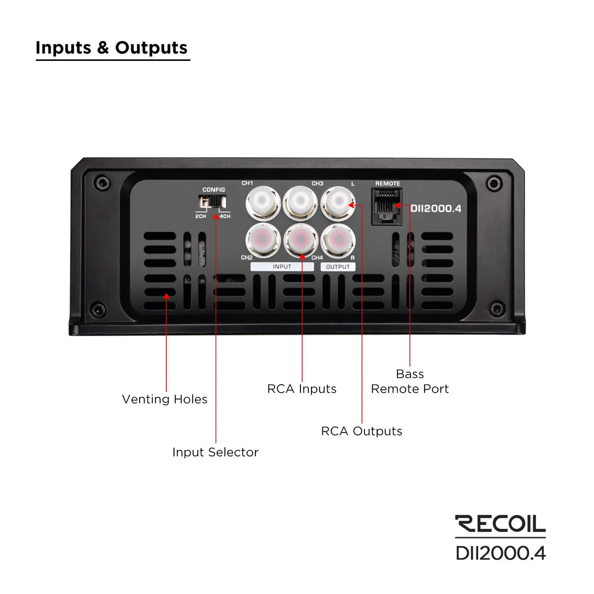 Recoil DII2000.4 DII Series 4 Channel 2000 Watts Amplifier
