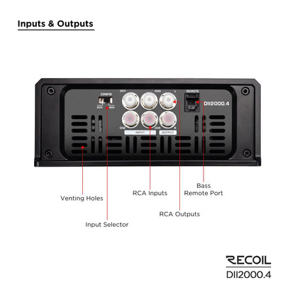 Recoil DII2000.4 DII Series 4 Channel 2000 Watts Amplifier