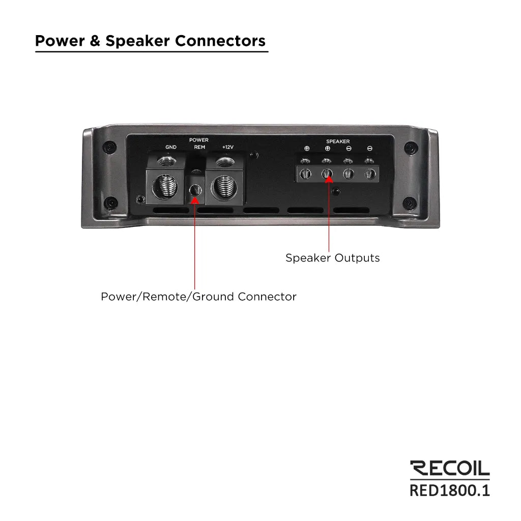 Recoil RED1800.1 1800 Watt Class-D Mono Amplifier