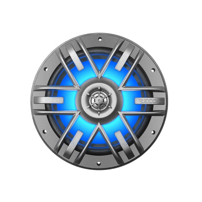 Recoil M1-65 6.5" 2-Way Marine Boat & UTV/ATV Coaxial Speakers - White/Grey Grilles - LED backlit