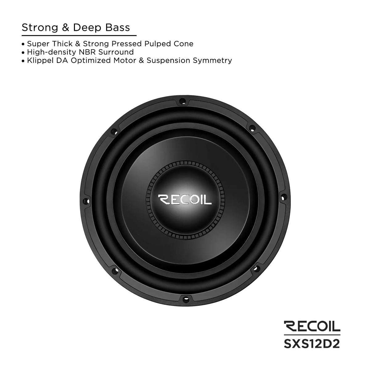 Recoil SXS12D2 Echo Max 12" Dual 2-Ohm Shallow Subwoofer