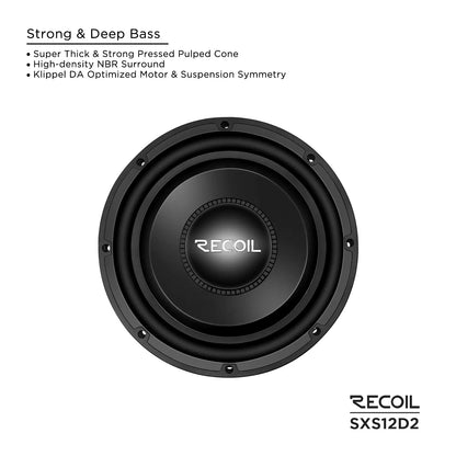 Recoil SXS12D2 Echo Max 12" Dual 2-Ohm Shallow Subwoofer