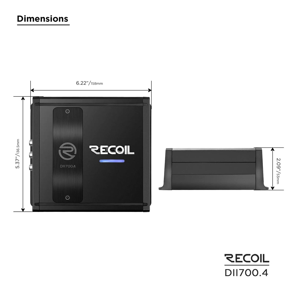 Recoil DII700.4 700 Watts Class-D 4 Channel Amplifier