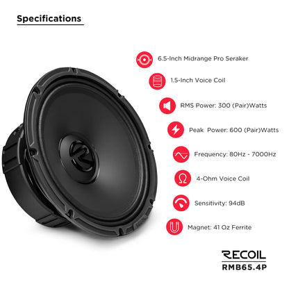 Recoil RMB65-4P Pro Midbass 6.5" Speaker