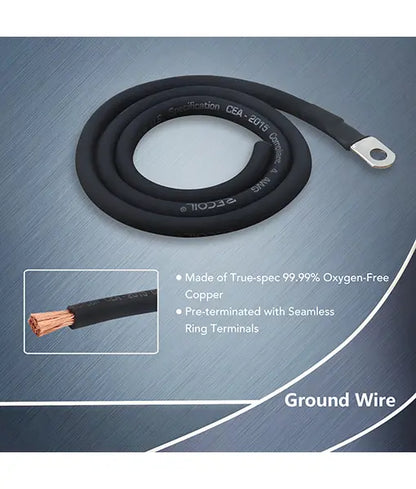 Recoil PCK0 Premium 0AWG OFC Complete Wiring Kit