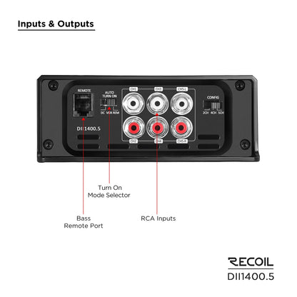 Recoil DII1400.5 1400 Watts Class-D 5 Channel Amplifier