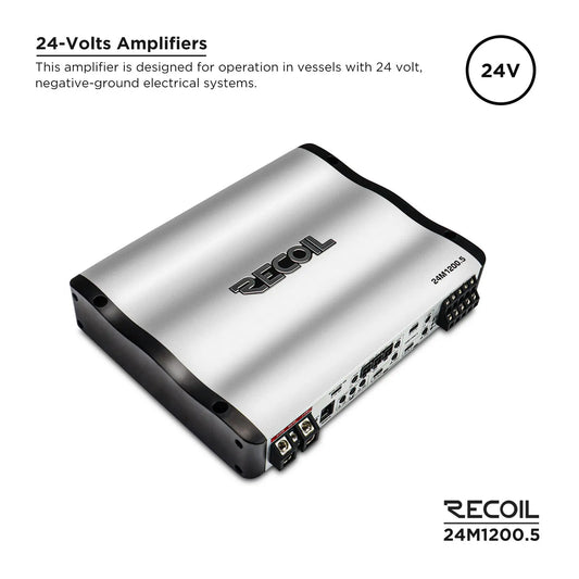 Recoil 24M1200.5 24V 1200 Watts Class-D 5 Channel Amplifier