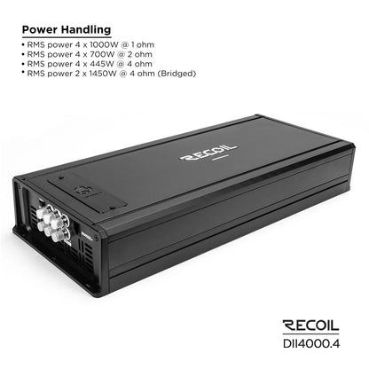 Recoil DII4000.4 DII Series 4 Channel 4000 Watts Amplifier