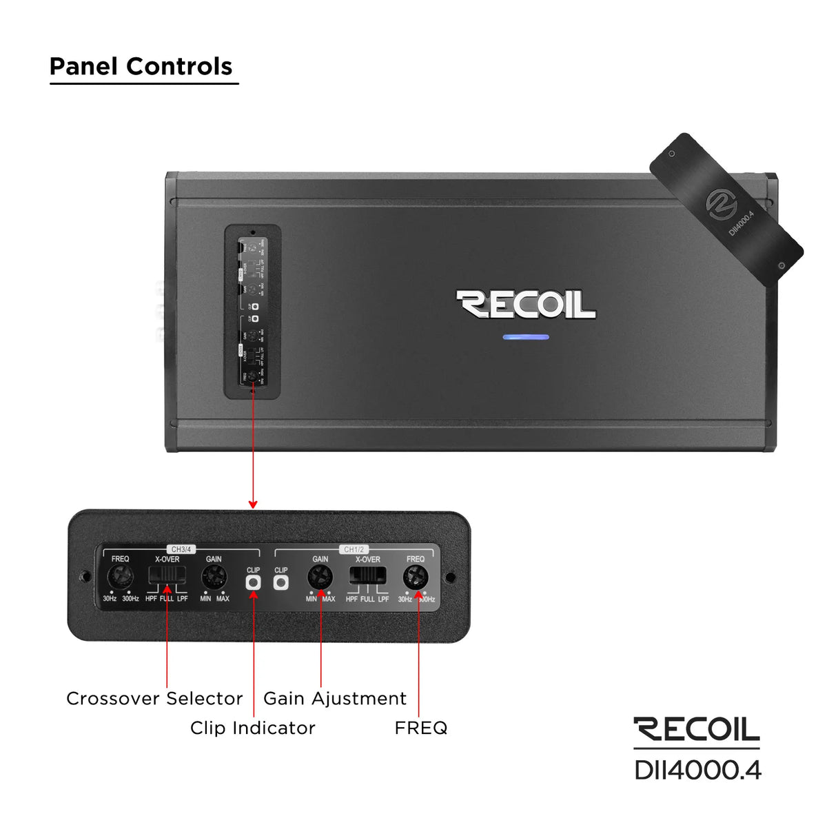 Recoil DII4000.4 DII Series 4 Channel 4000 Watts Amplifier