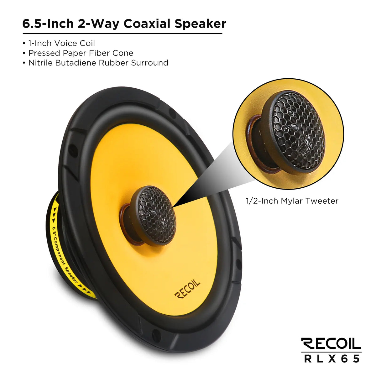 Recoil RLX65 Echo Series 6.5” 2-way full-range coaxial Speaker