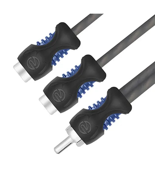 Recoil R1M2F ECHO SERIES 1 Female to 2 Male RCA Y-Adapters, 1ft Length, 2 Pack