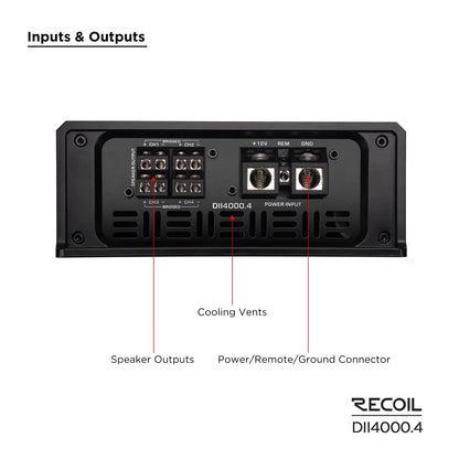 Recoil DII4000.4 DII Series 4 Channel 4000 Watts Amplifier