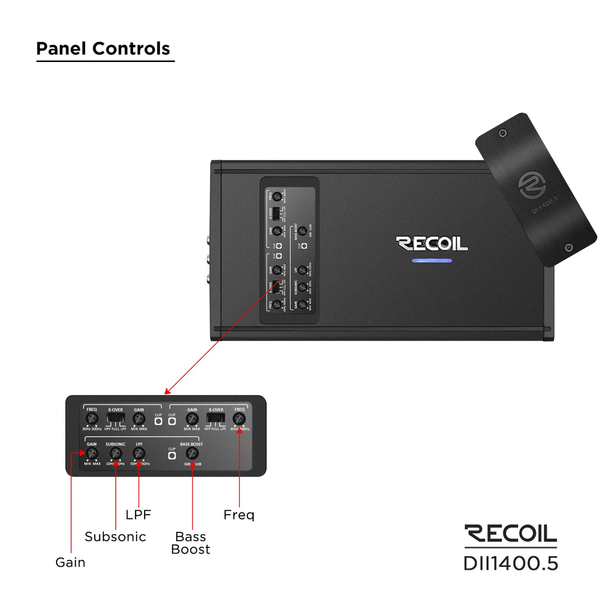 Recoil DII1400.5 1400 Watts Class-D 5 Channel Amplifier