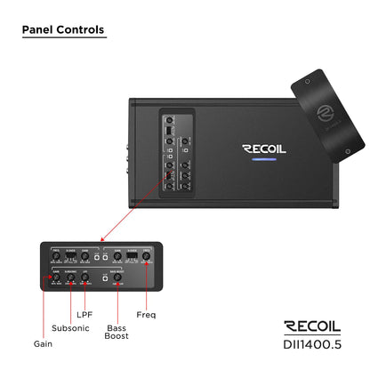 Recoil DII1400.5 1400 Watts Class-D 5 Channel Amplifier