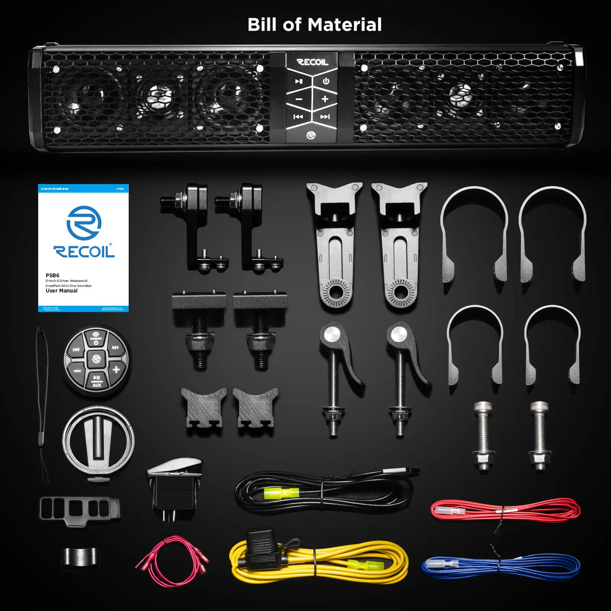 Recoil PSB6-AS Sound Bar & Subwoofer Audio Kit