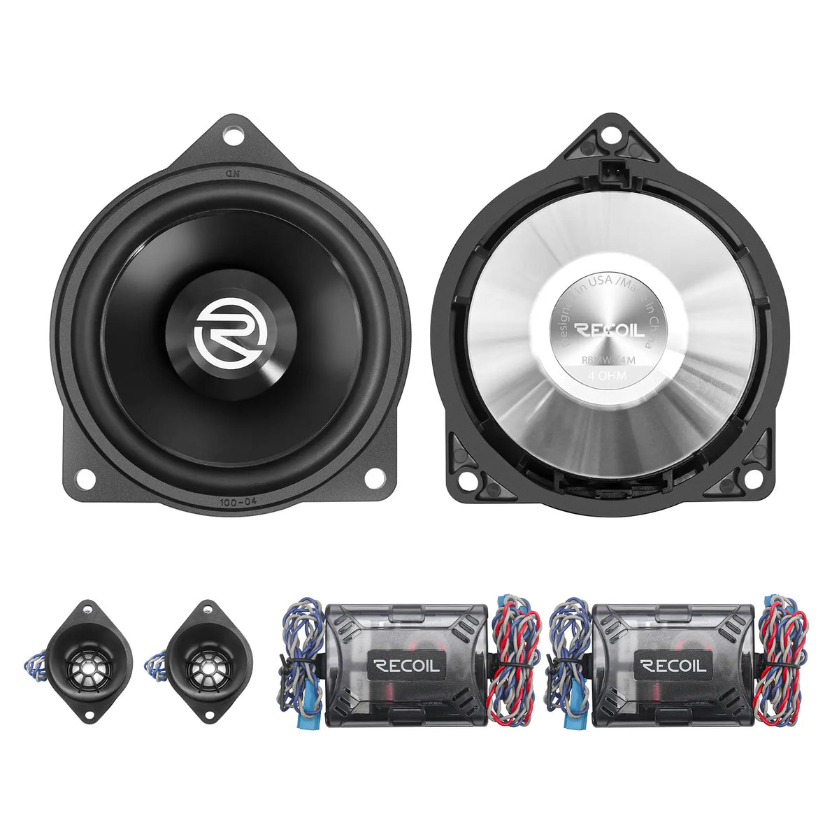 Recoil RBMW-T4M 4” (100mm) 2-Way Component Speaker System for BMW