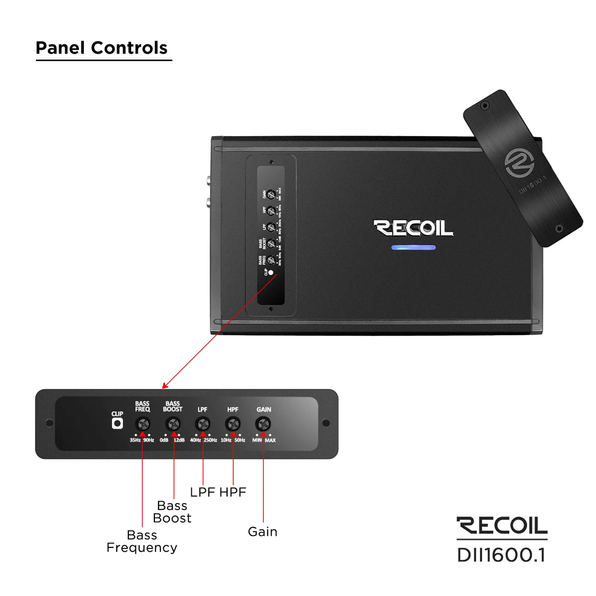 Recoil DII1600.1 1600 Watts Class-D Mono Amplifier