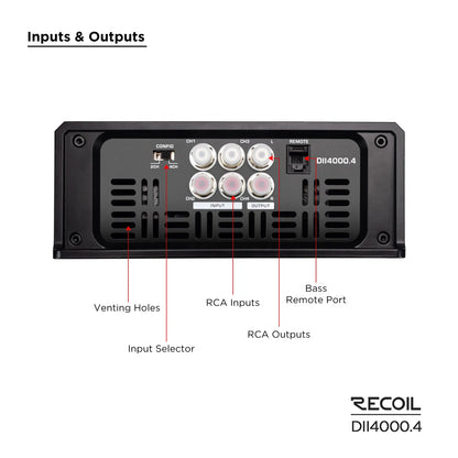 Recoil DII4000.4 DII Series 4 Channel 4000 Watts Amplifier