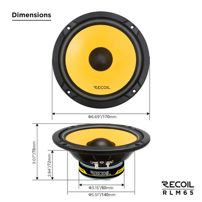 Recoil RLM65 6.5" 2-Way Component Speakers