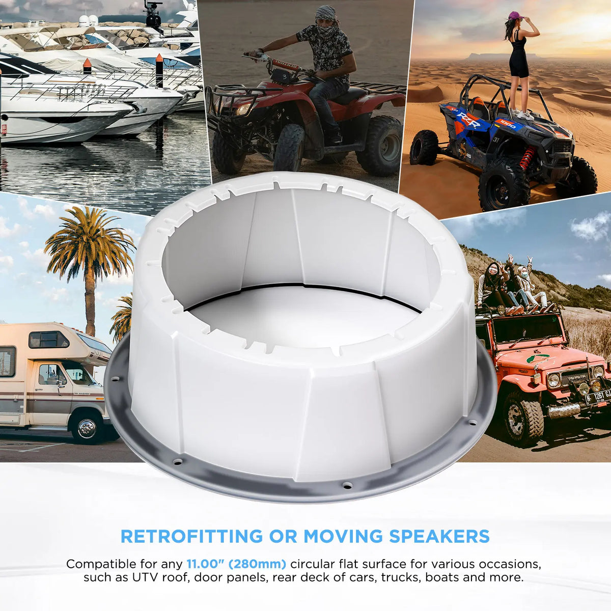 Recoil USP8-W SPEAKER PODS Fits 8” speakers - White (Pair)