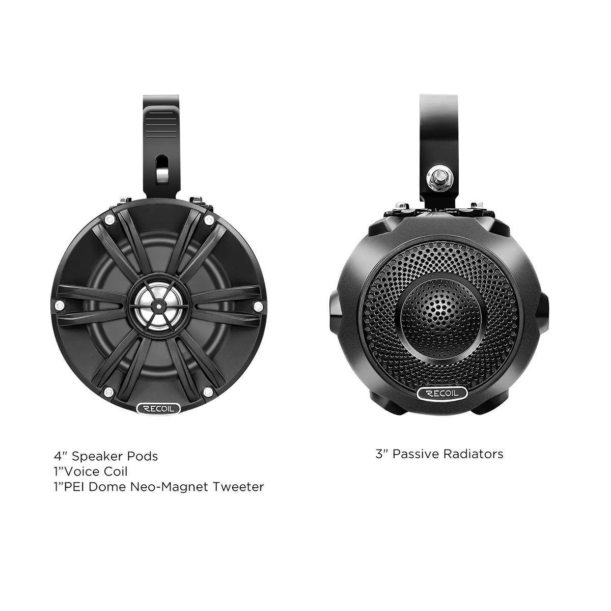 Recoil R4 4" Speaker Pods - Marine Grade