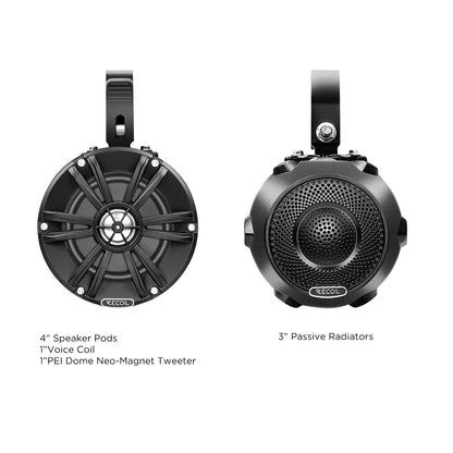 Recoil R4 4" Speaker Pods - Marine Grade