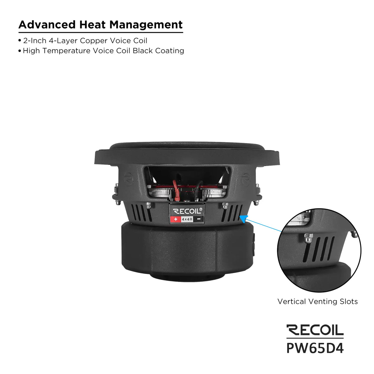 Recoil PW65D4 Echo Pro 6.5" DUAL 4-Ohm SUBWOOFER