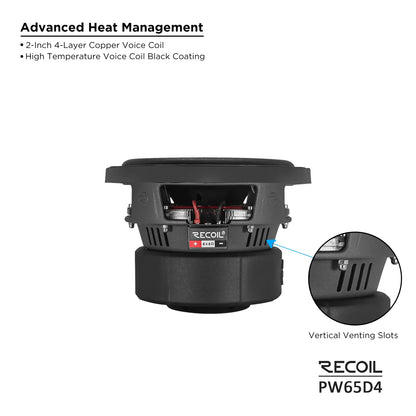 Recoil PW65D4 Echo Pro 6.5" DUAL 4-Ohm SUBWOOFER