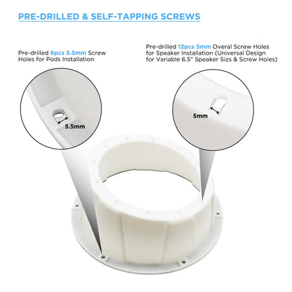 Recoil USP65-W SPEAKER PODS Fits 6.5” speakers - White (Pair)