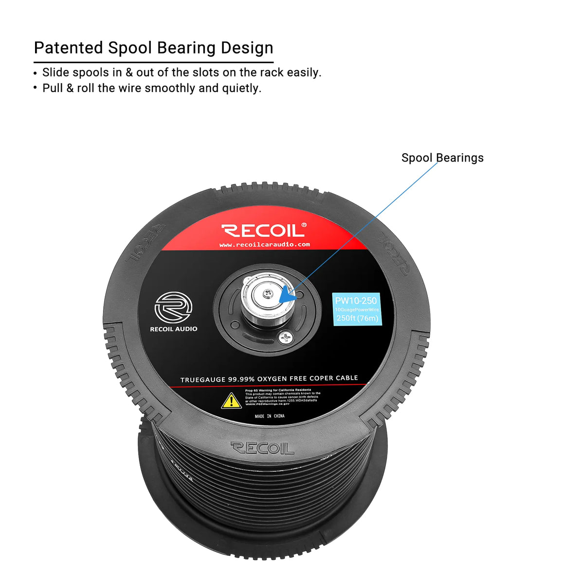 Recoil PG10-250 Echo Pro Series Spool Wire 250 Ft 10 AWG
