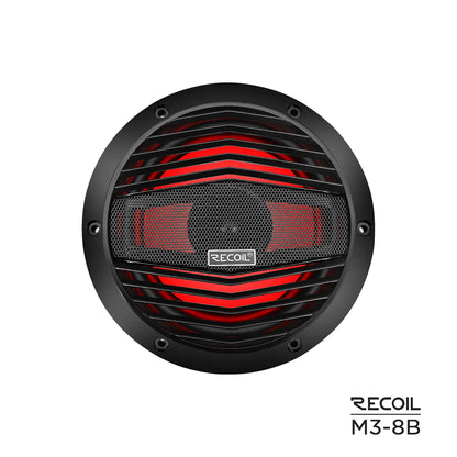 Recoil M3-8B 8" Marine Speakers, LED Backlit. 160W Peak