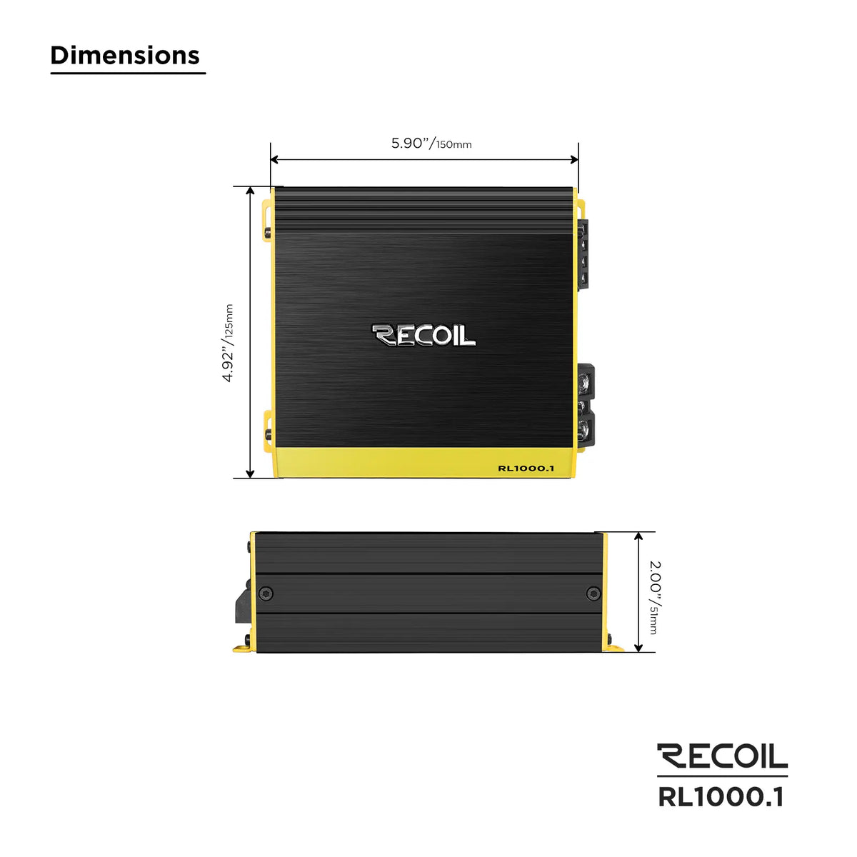 Recoil RL1000.1 L-3 Series Class-D Mono Amplifier 1000W