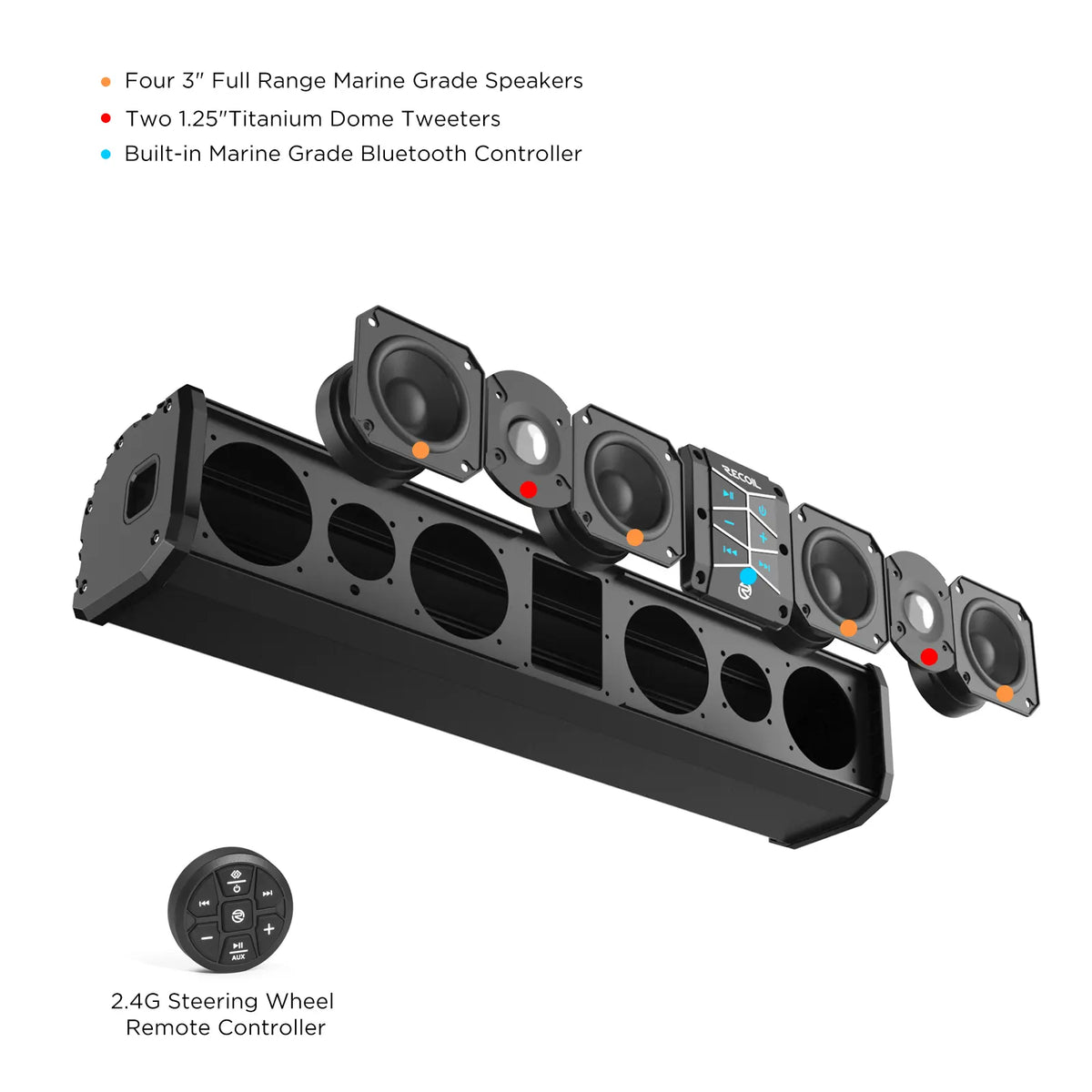 Recoil PSB6-AS Sound Bar & Subwoofer Audio Kit