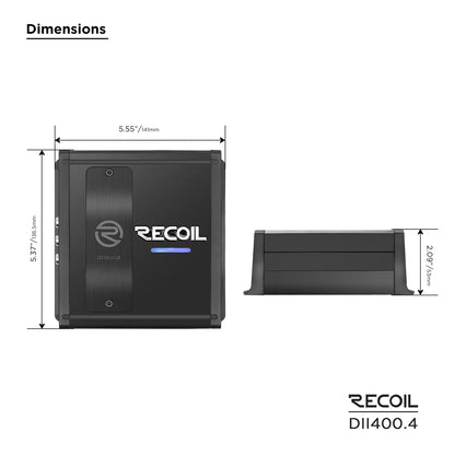 Recoil DII400.4 Class D 4 Channel Amplifier, 800W Max
