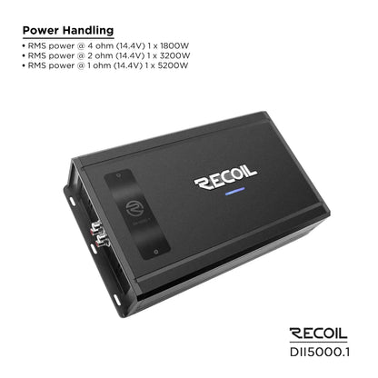 Recoil DII5000.1 5000 Watts Class-D Mono Amplifier