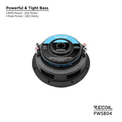 Recoil PWS8D4 8" Dual 4-Ohm Subwoofer