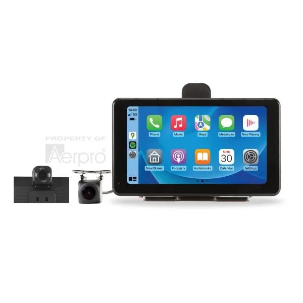 Aerpro AM7M23R 7" Wireless smartphone monitor with front & rear dash camera adhesive mount