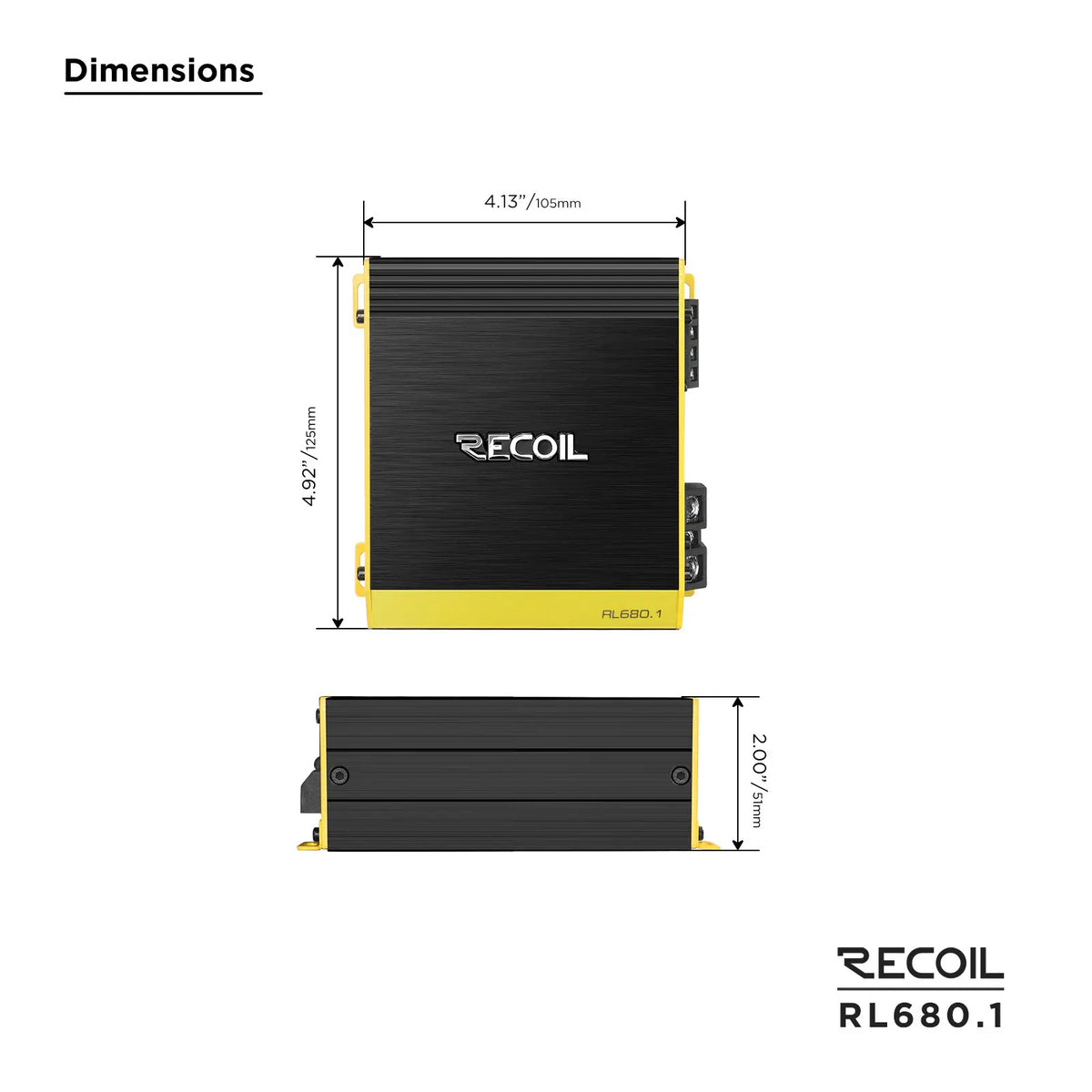Recoil RL680.1 680 Watts Class-D Mono Amplifier